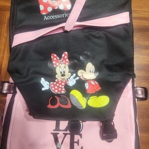 Minnie and Mickey Mouse Kids Backpack - Pink and Black
